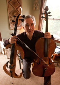 Gideon Freudmann with cellos